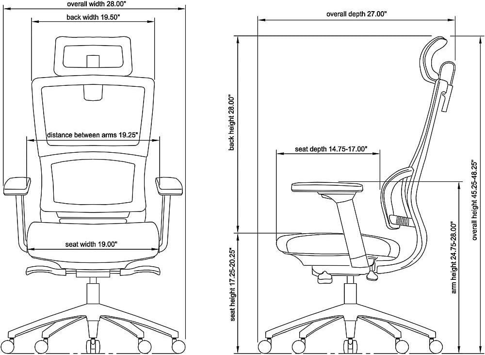 Rayon / Viscose Task Chair with Headrest