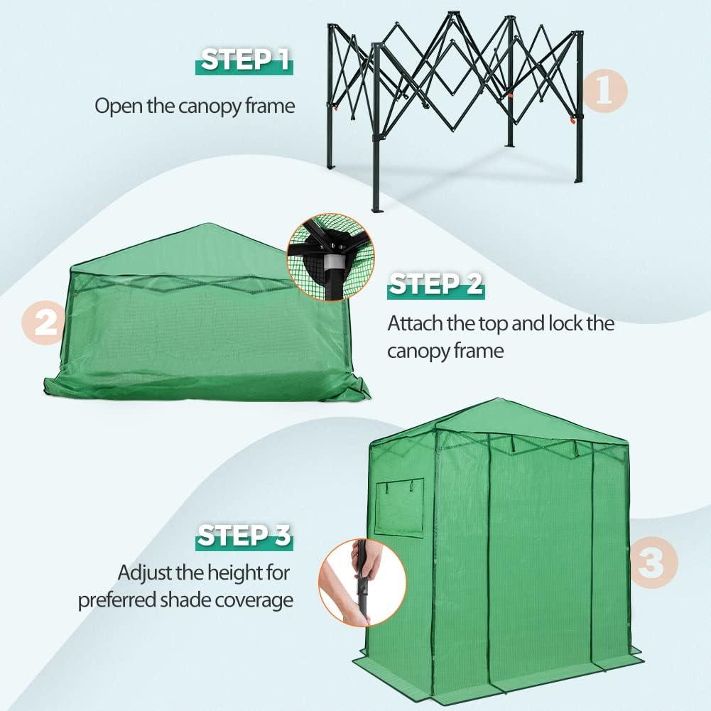 EAGLE PEAK Pop Up Greenhouse 8' W x 12' D Greenhouse
