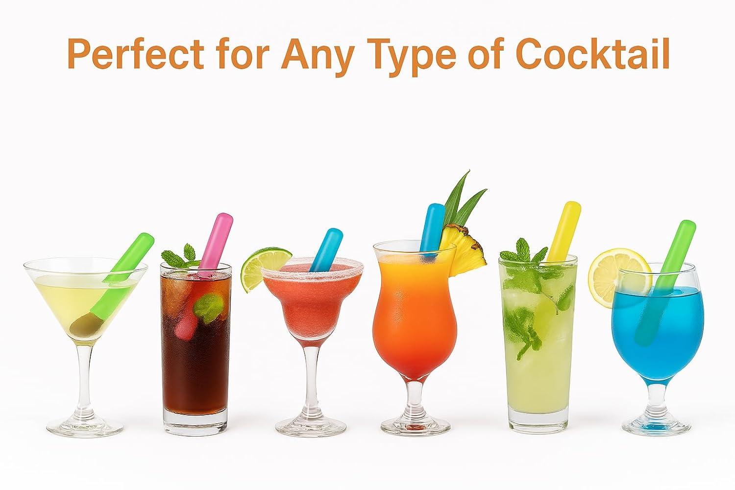 Vibrant Multicolor BPA-Free Reusable Ice Cube Sticks for Drinks
