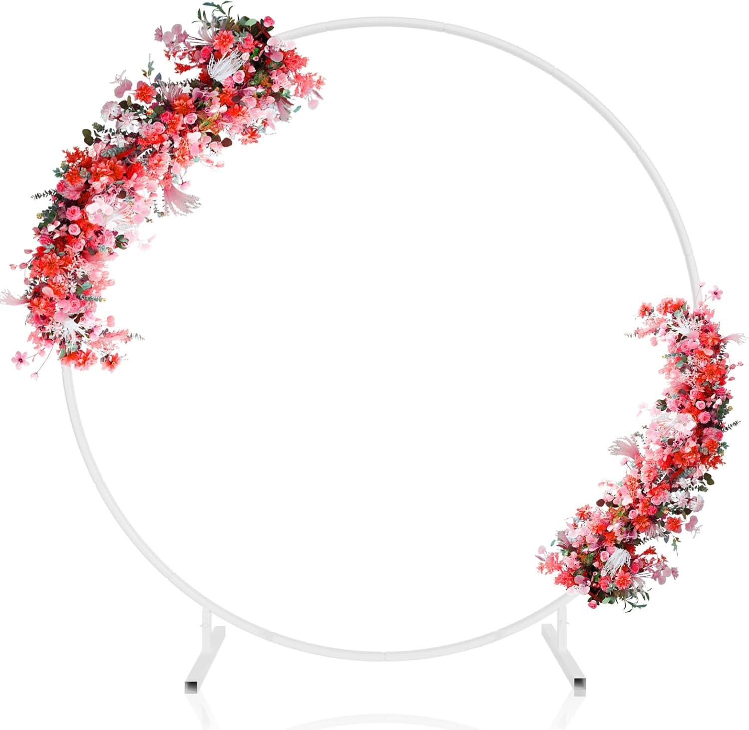 7.2ft Round Backdrop Stand - Versatile Balloon Arch for Weddings, Birthdays, and More - Easy DIY Assembly Sturdy & Stable Steel Alloy Elevate Your Event Decorations|7.2ft round backdrop stand - Versat