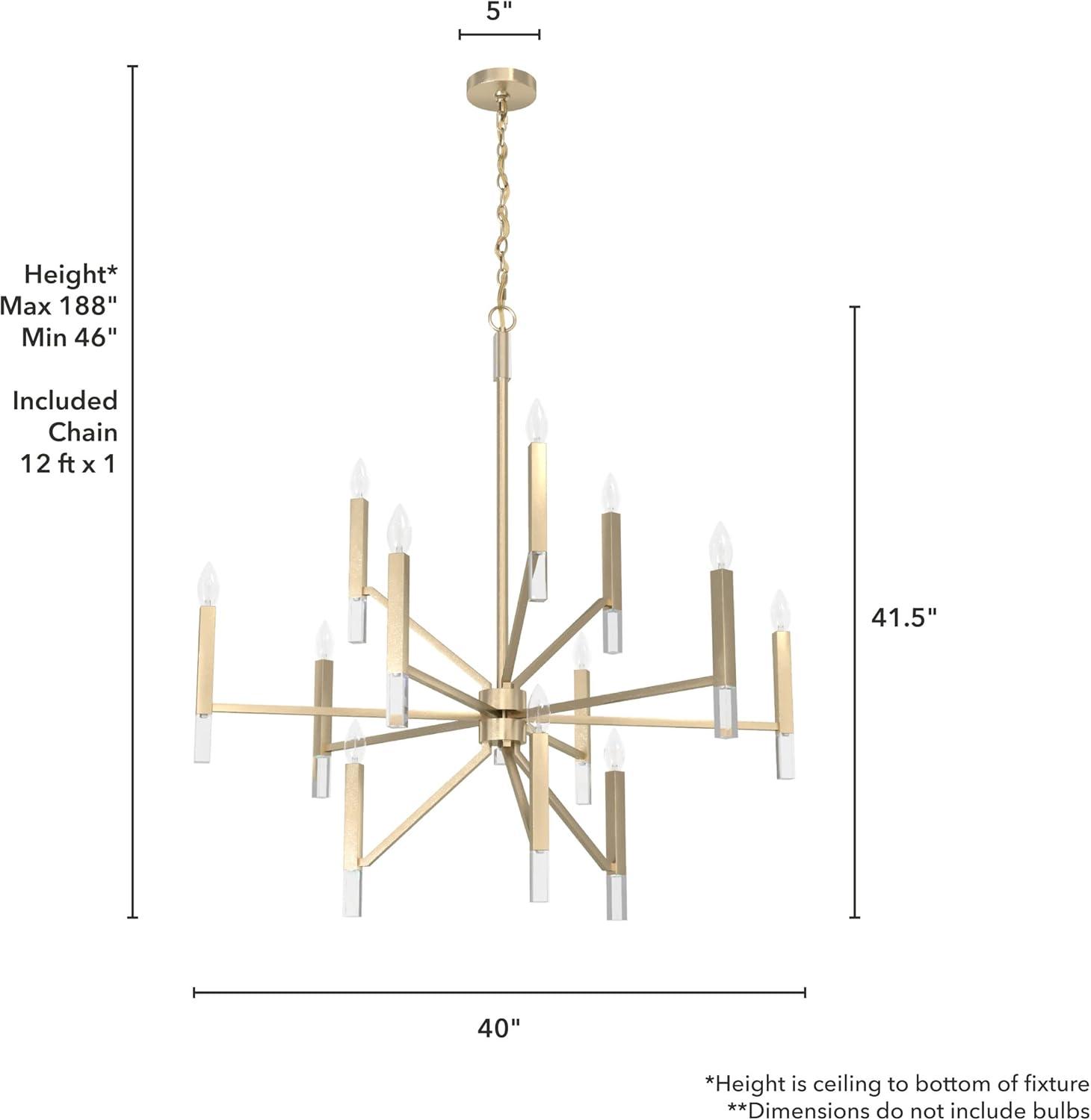 Sunjai 12 Light 3-Tier Sputnik Modern Linear Chandelier