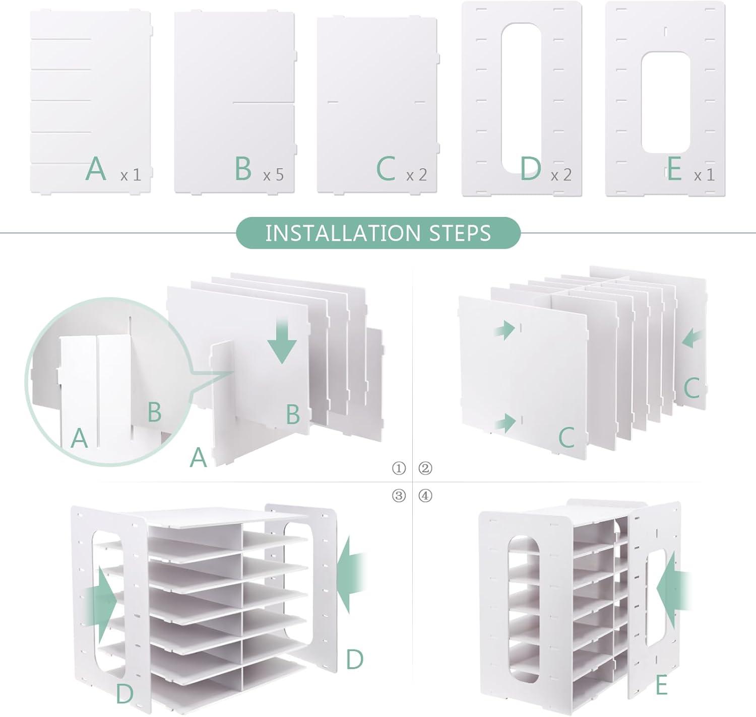 White PVC 12-Slot Countertop Mail Organizer