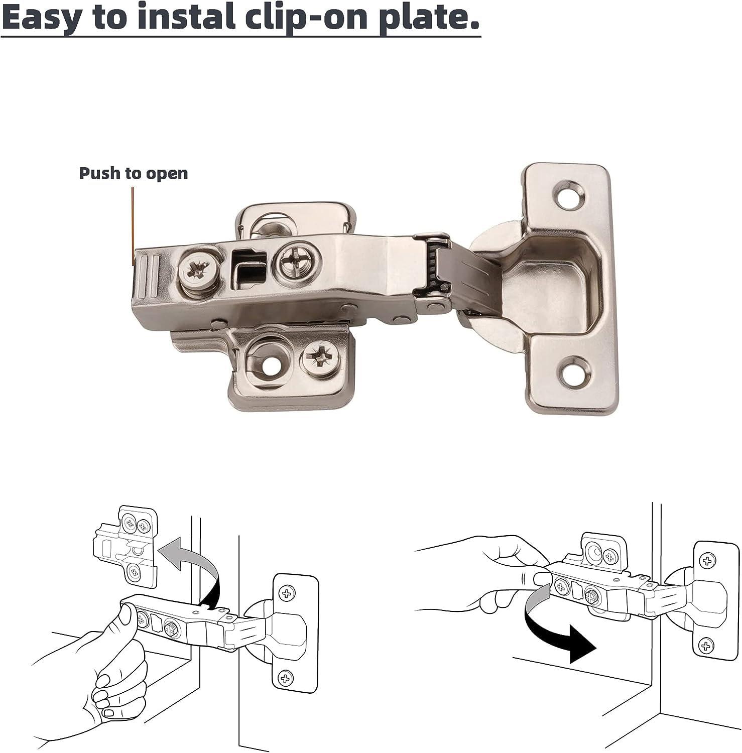 Decobasics Half Overlay -105° Frameless Cabinet Door Hinge -3 Way Adjustability