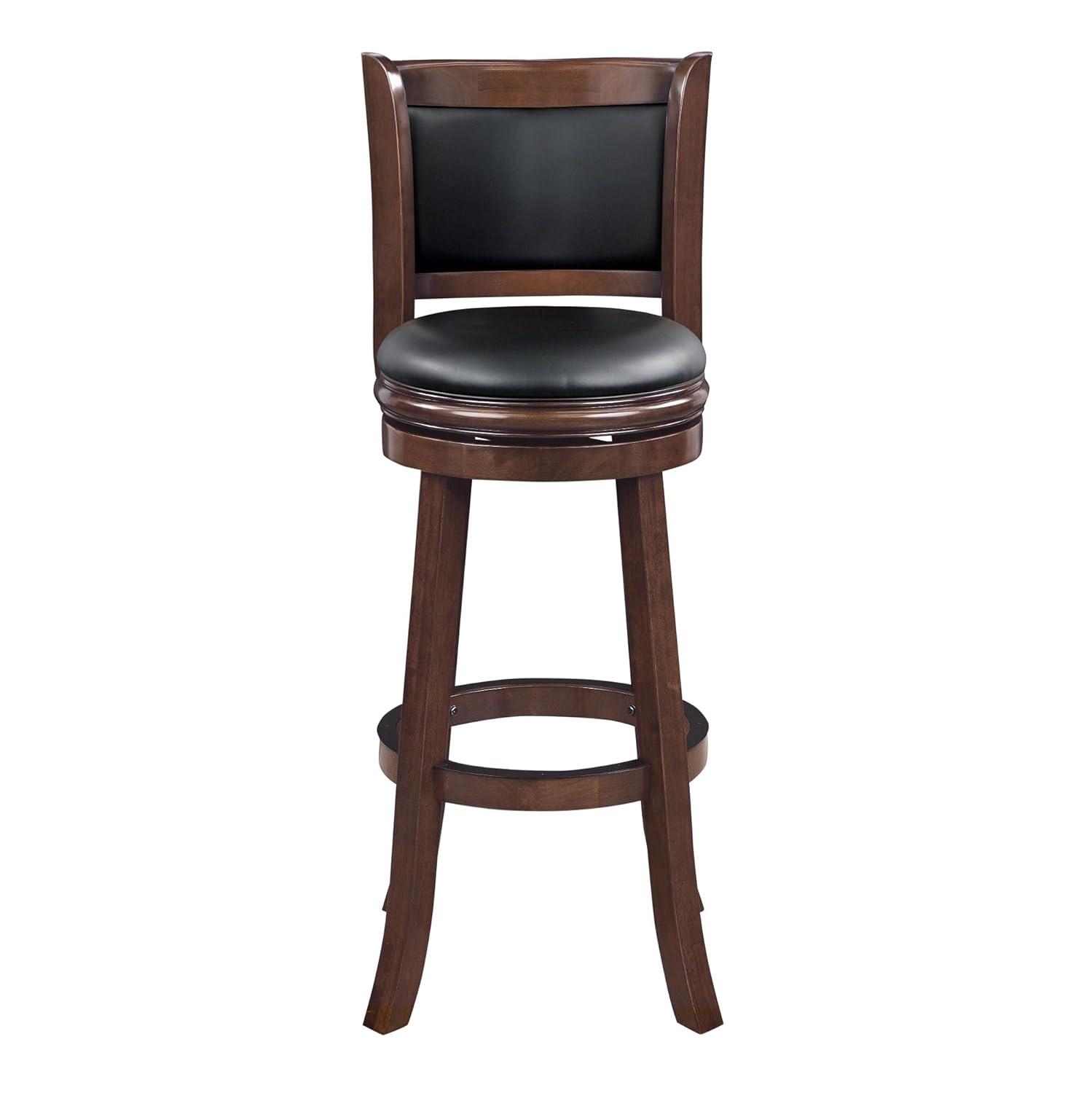 Boraam 34" Extra Tall Augusta Swivel Barstool Cappuccino Brown: Upholstered, Wood Frame, Fixed Height