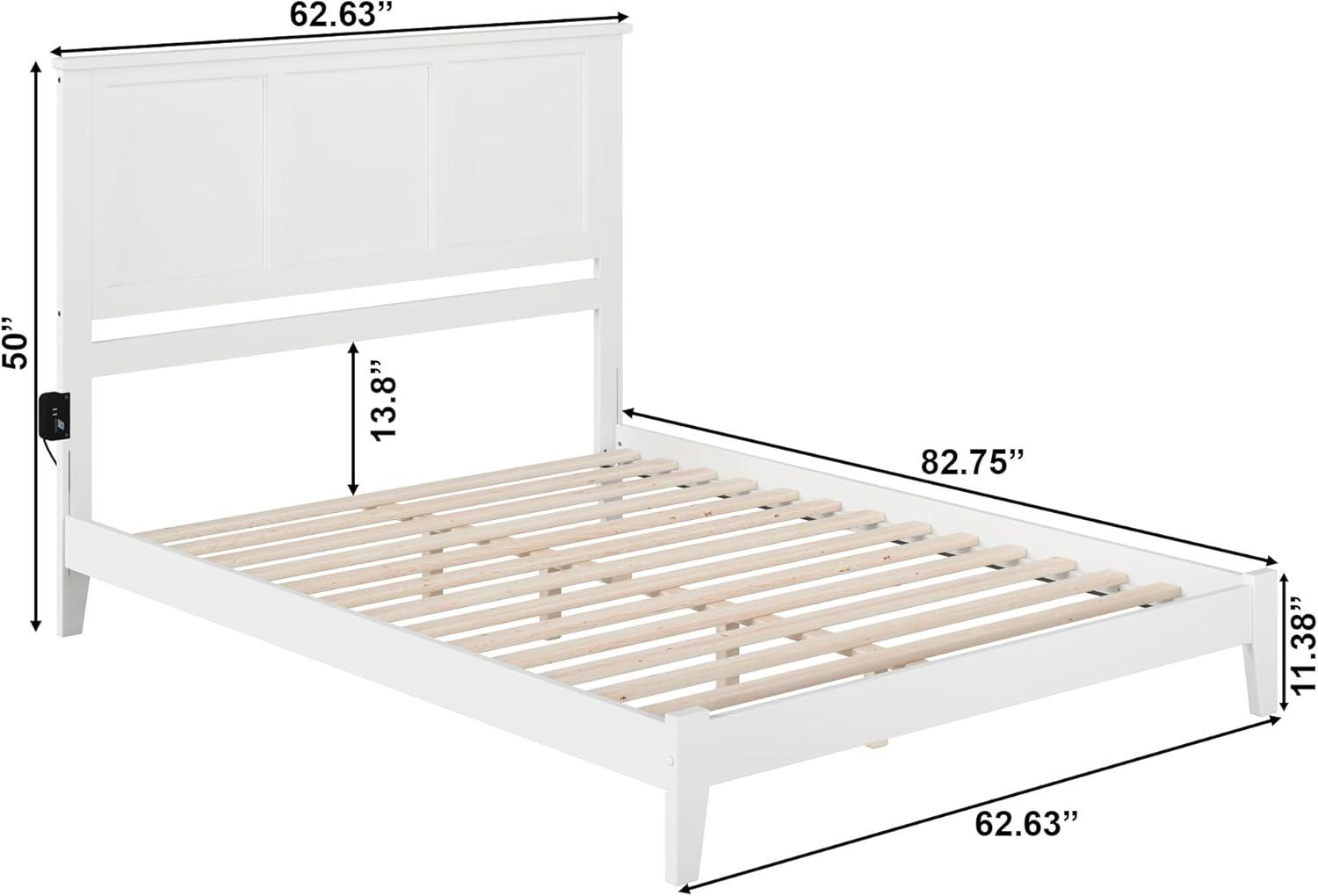 AFI Furnishings Madison Low Profile Platform Bed Q WH