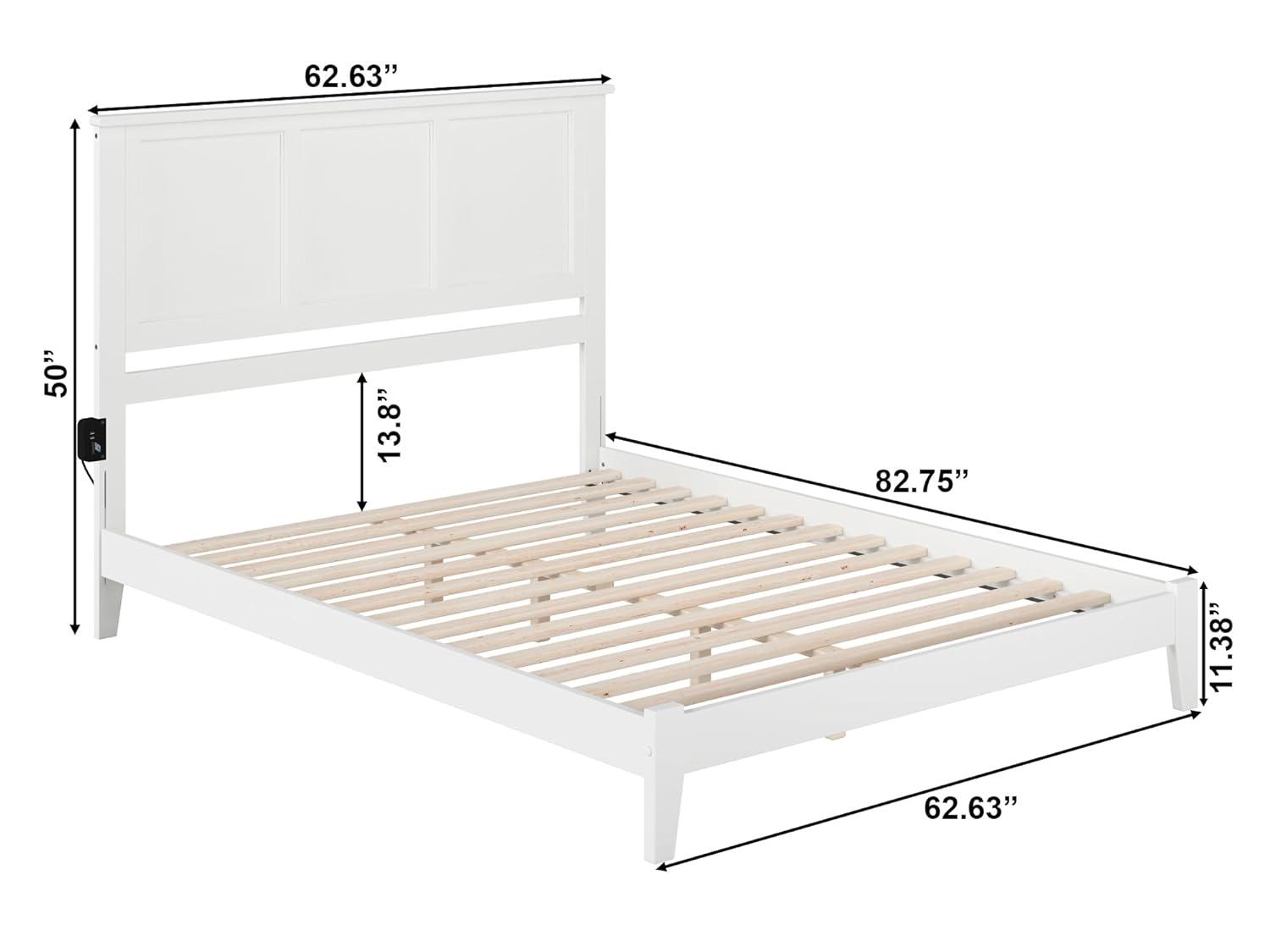 AFI Furnishings Madison Low Profile Platform Bed Q WH