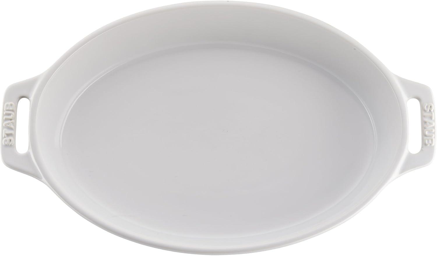 White Ceramic 2-Piece Oval Baking Dish Set