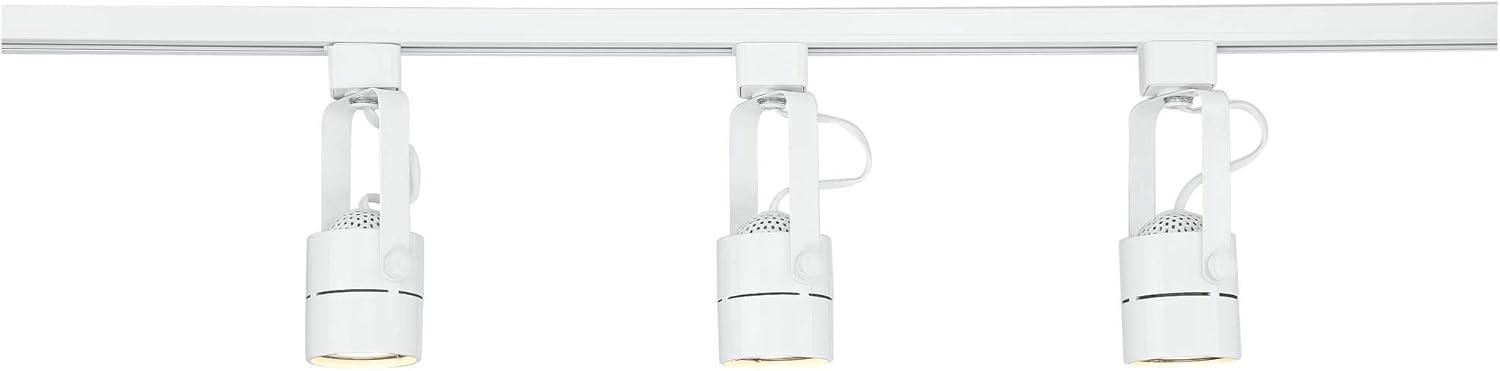 Pro Track Layna 3-Head LED Ceiling or Wall Track Light Fixture Kit Linear Bullet Spot Light GU10 Dimmable White Metal Modern Kitchen Bathroom 44" Wide