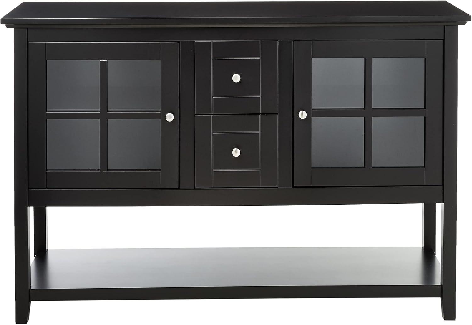 52" Wood Console Table TV Stand in Black