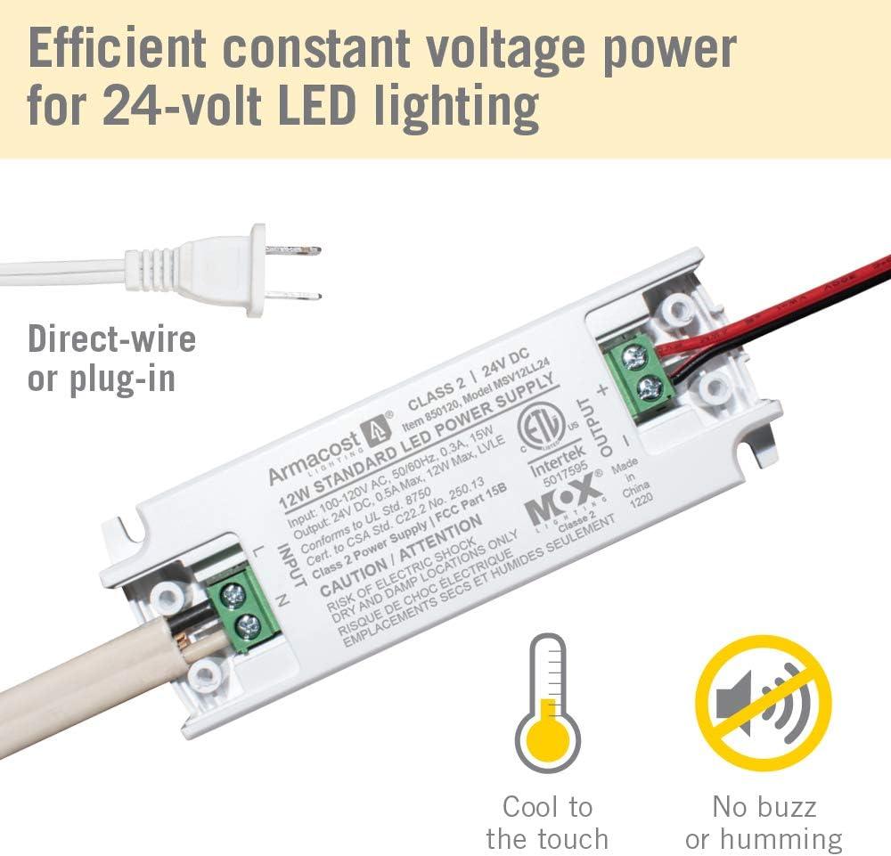 Armacost Lighting 850120 24 Volt LED Power Supply, 12 Watt, White 12 Watt 24 Volt