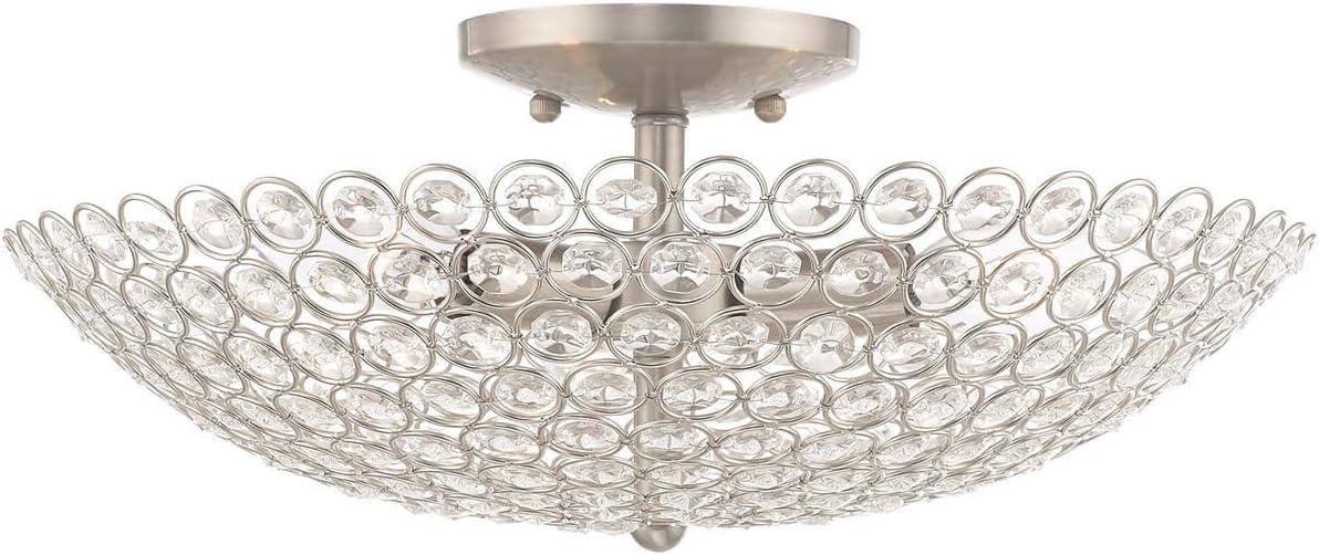 Livex Lighting Cassandra 3 - Light Flush Mount in  Brushed Nickel