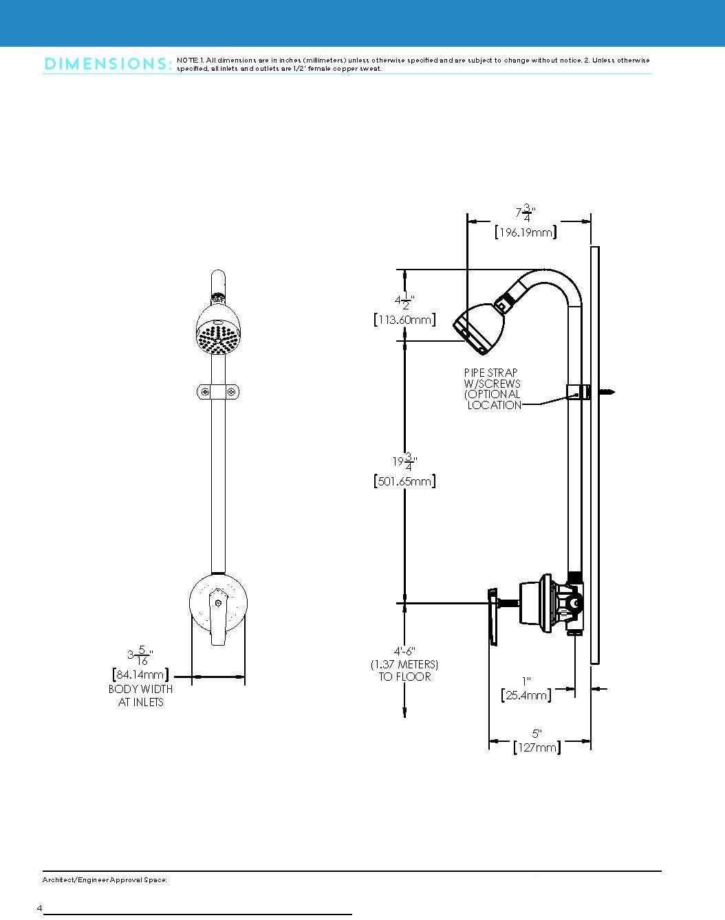 Polished Chrome Brass Wall Mounted Shower System