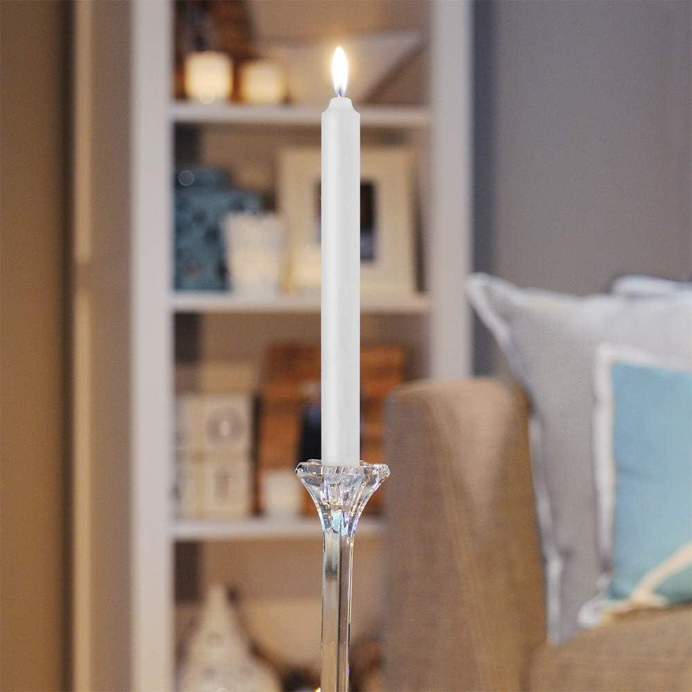 White 9-Inch Beeswax Enhanced Taper Candles