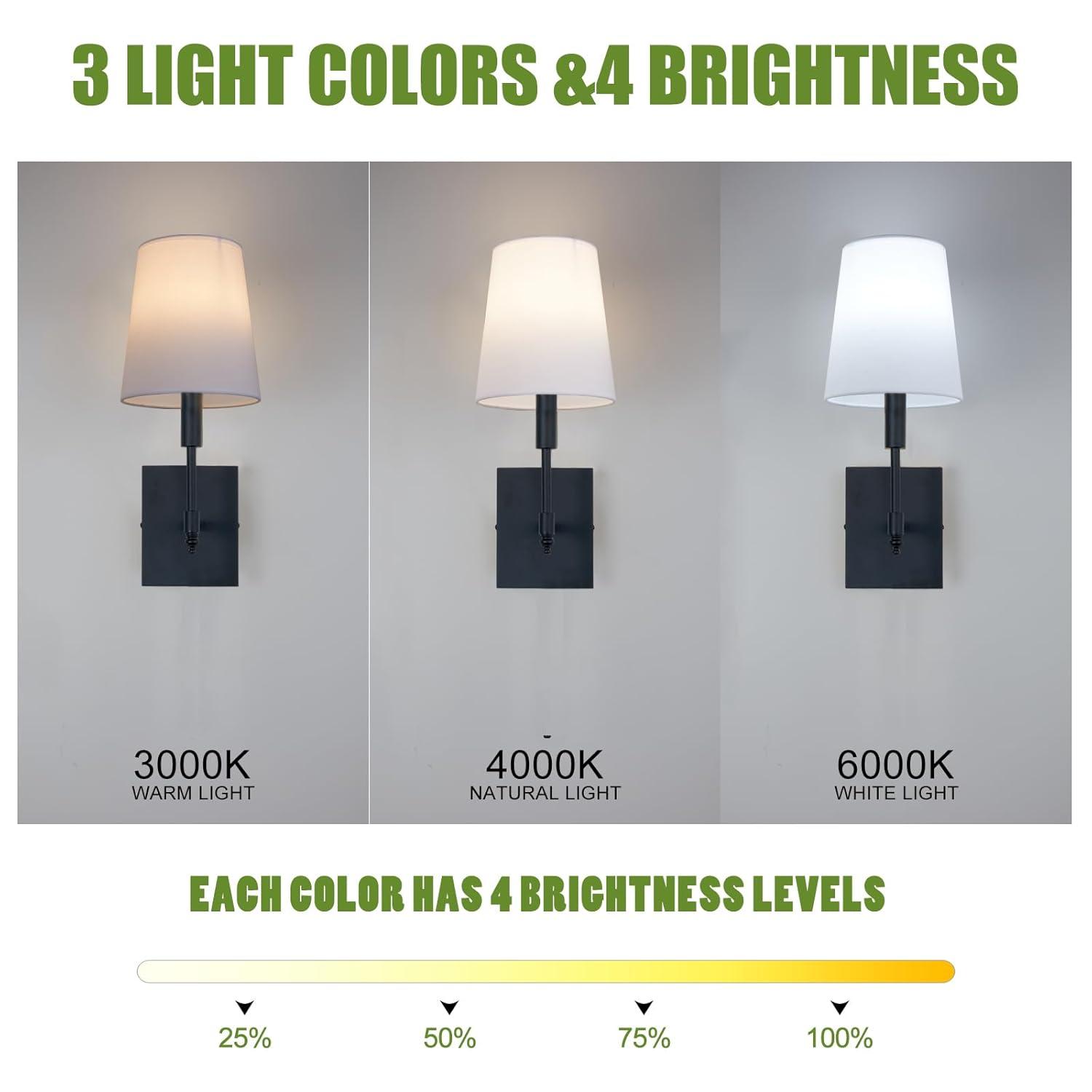 Battery Operated Black Wall Sconce Set Of 2,not Hardwired Fixture Wireless Wall Light ,dimmable Picture Sconces Cordless ,Easy To Install Battery Powered Lamp,for Bedroom, Lounge, Farmhouse Gallery