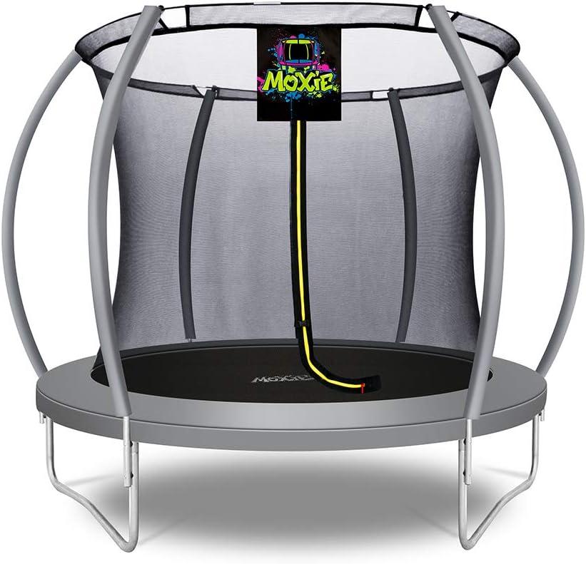 Moxie Machrus Moxie Pumpkin-Shaped Outdoor Trampoline Set w/ Premium Top-Ring Frame Safety Enclosure, 8 FT