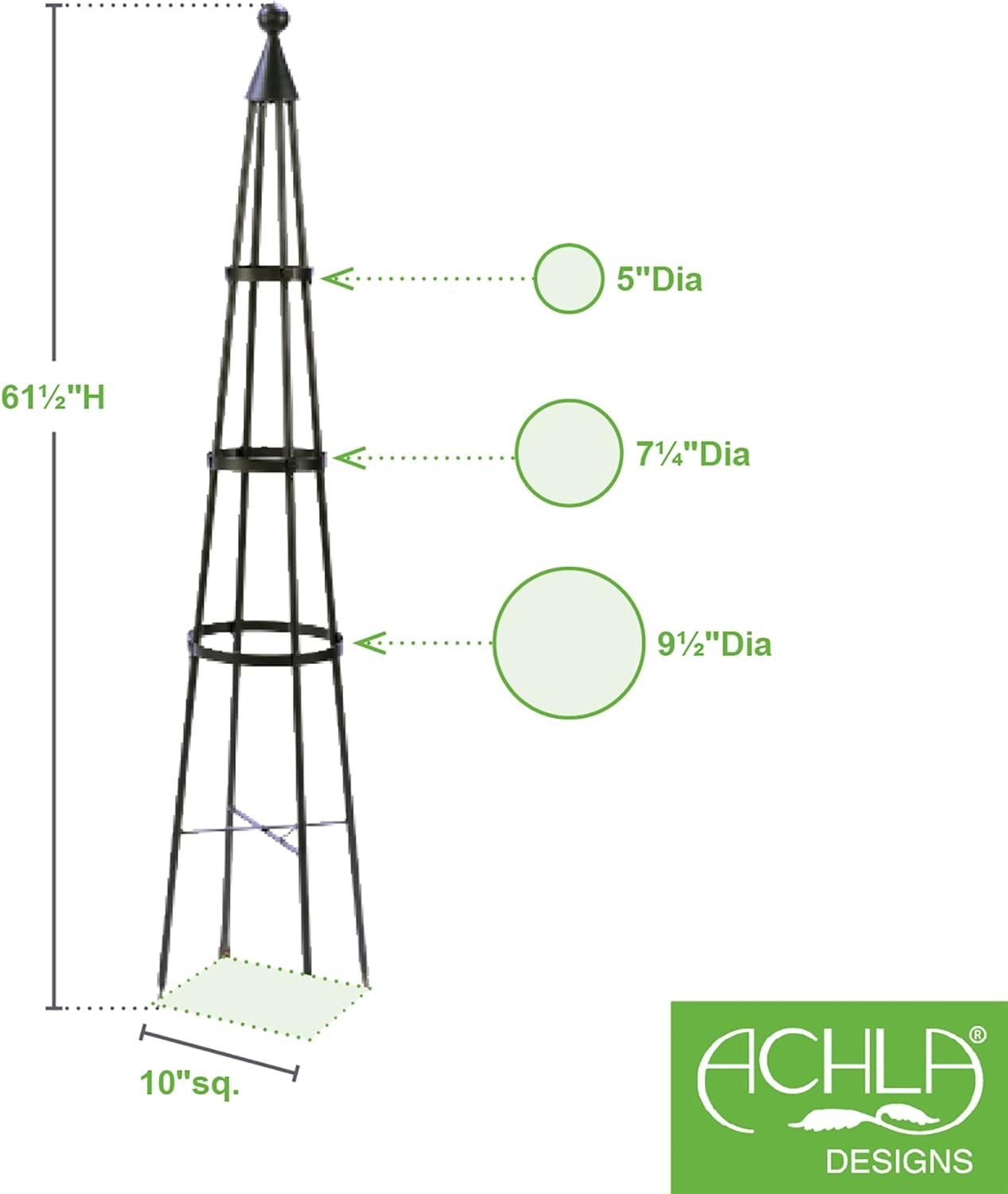 Conical Black Wrought Iron Garden Trellis, 61.5 Inches