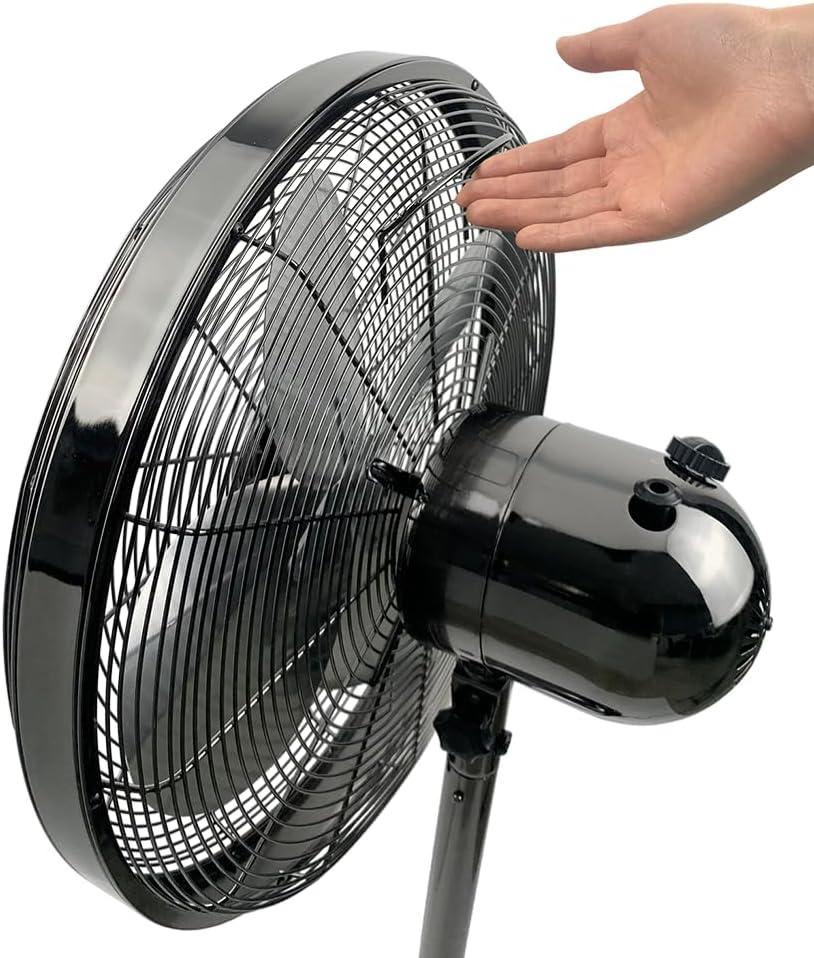 Good Housekeeping All-Metal 3-Speed 16" Oscillating Conference Room Pedestal Fan with Telescopic Height Adjustment (Multiple Finishes Available)