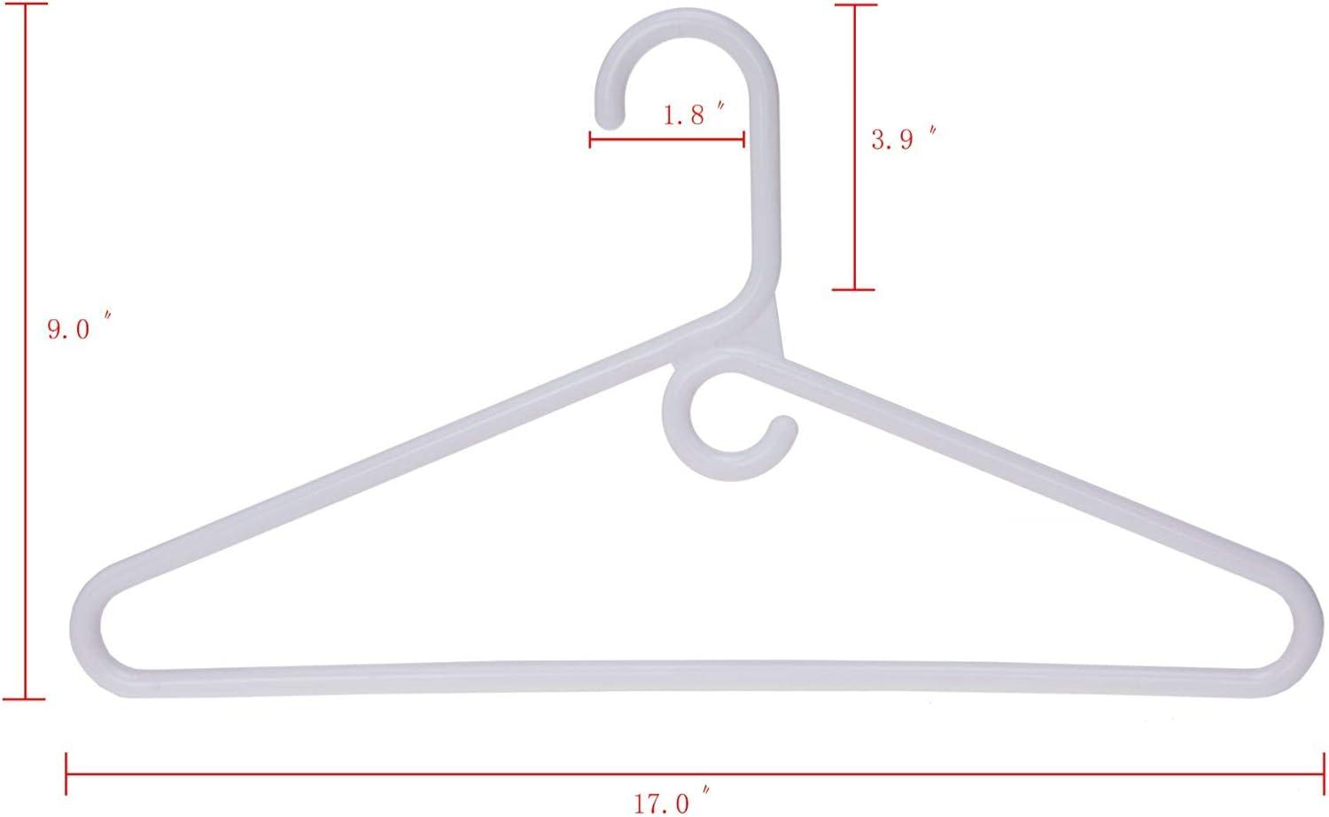 Heavy Duty White Plastic 17" Clothes Hangers, 30-Pack