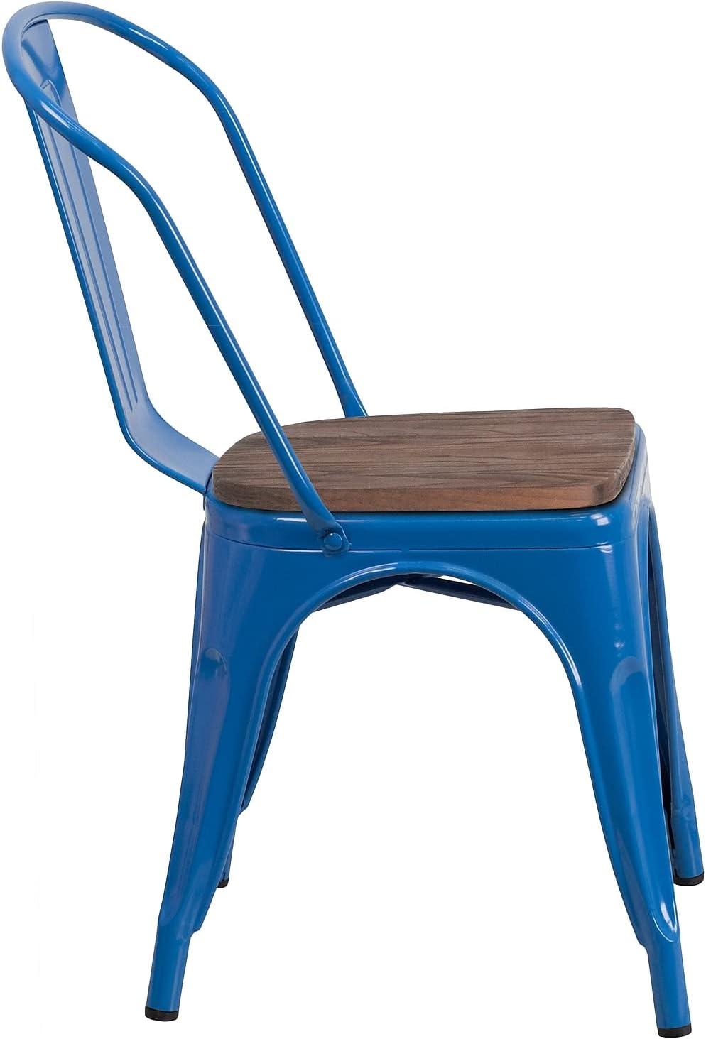 High-Grade Blue Galvanized Steel Stackable Office Chair