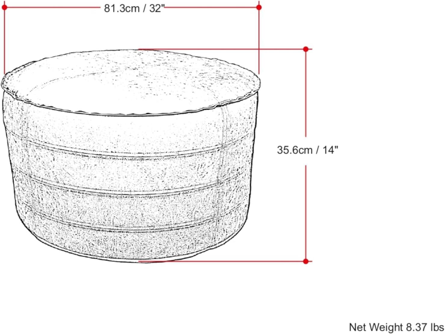 Simpli Home Brody Faux Leather Pouf