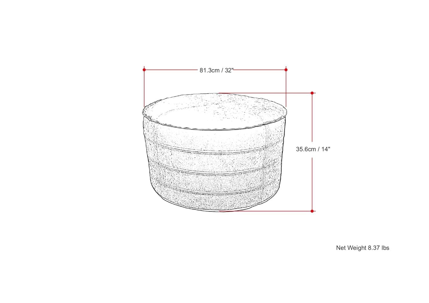 Simpli Home Brody Faux Leather Pouf