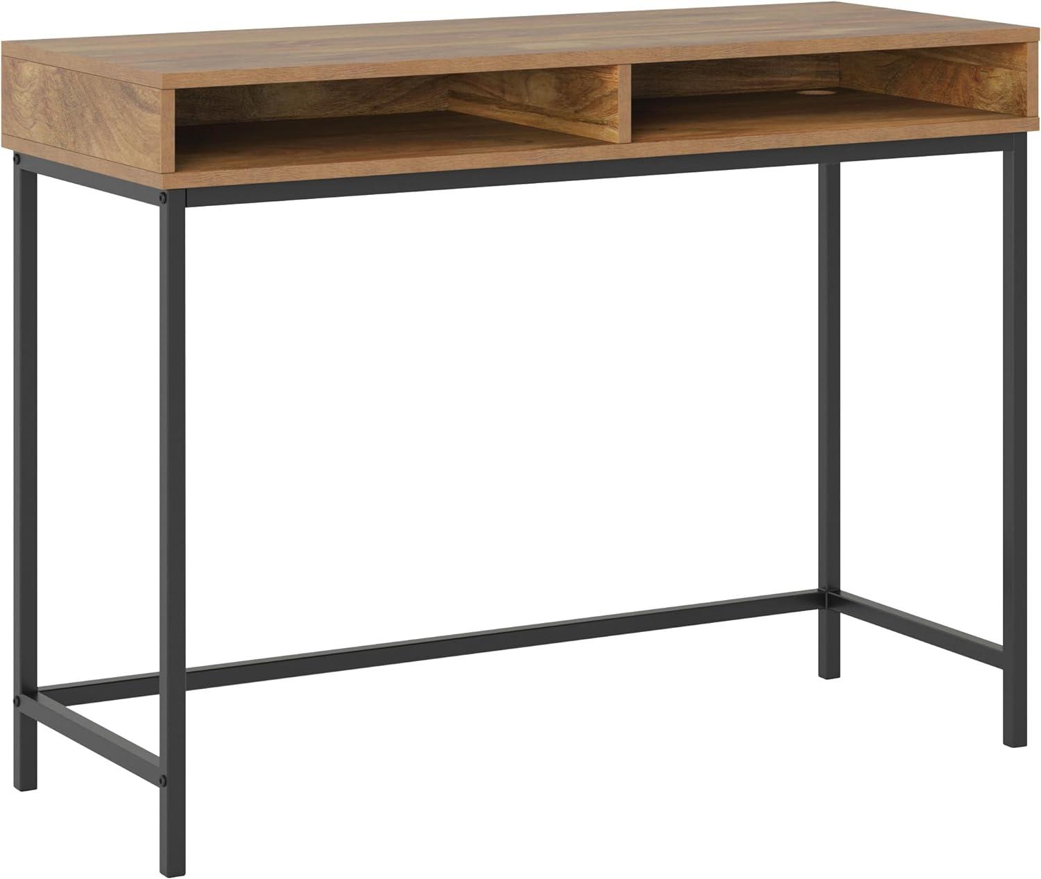 Sindoori Mango and Black Wood Writing Desk with Storage