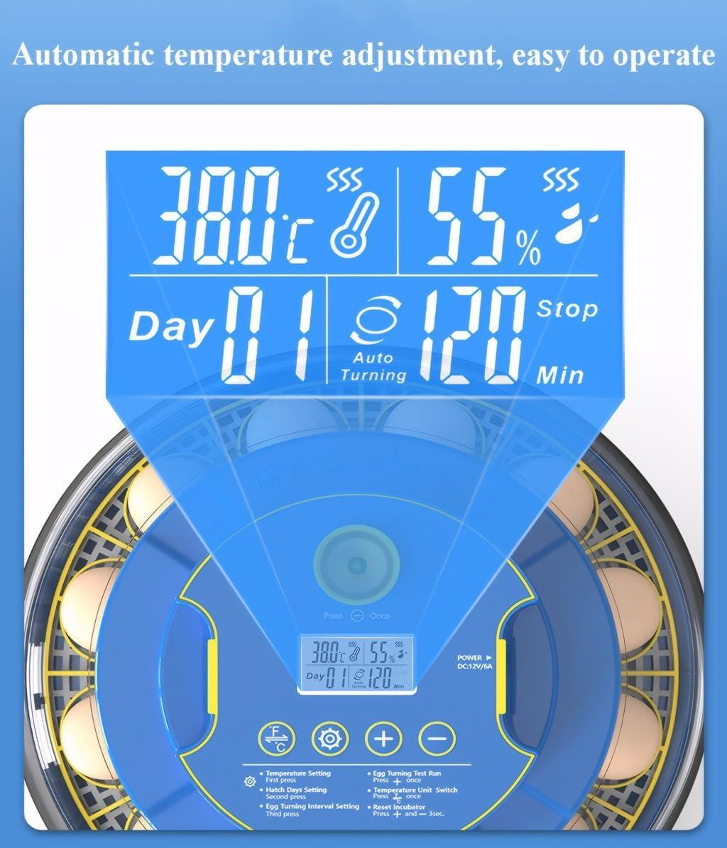 18 Egg Incubators for Hatching Eggs,Egg Incubator with Precise Humidity & Temperature Control,Incubators for Auto Egg Turning,Auto Water Add,Egg Candler,Applicable to Chicken,Goose,Duck,Quail