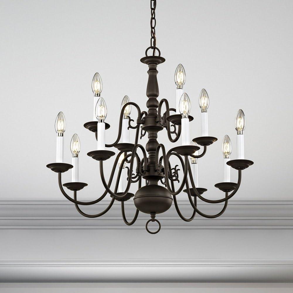 Livex Lighting Williamsburgh 12 - Light Chandelier in  Bronze