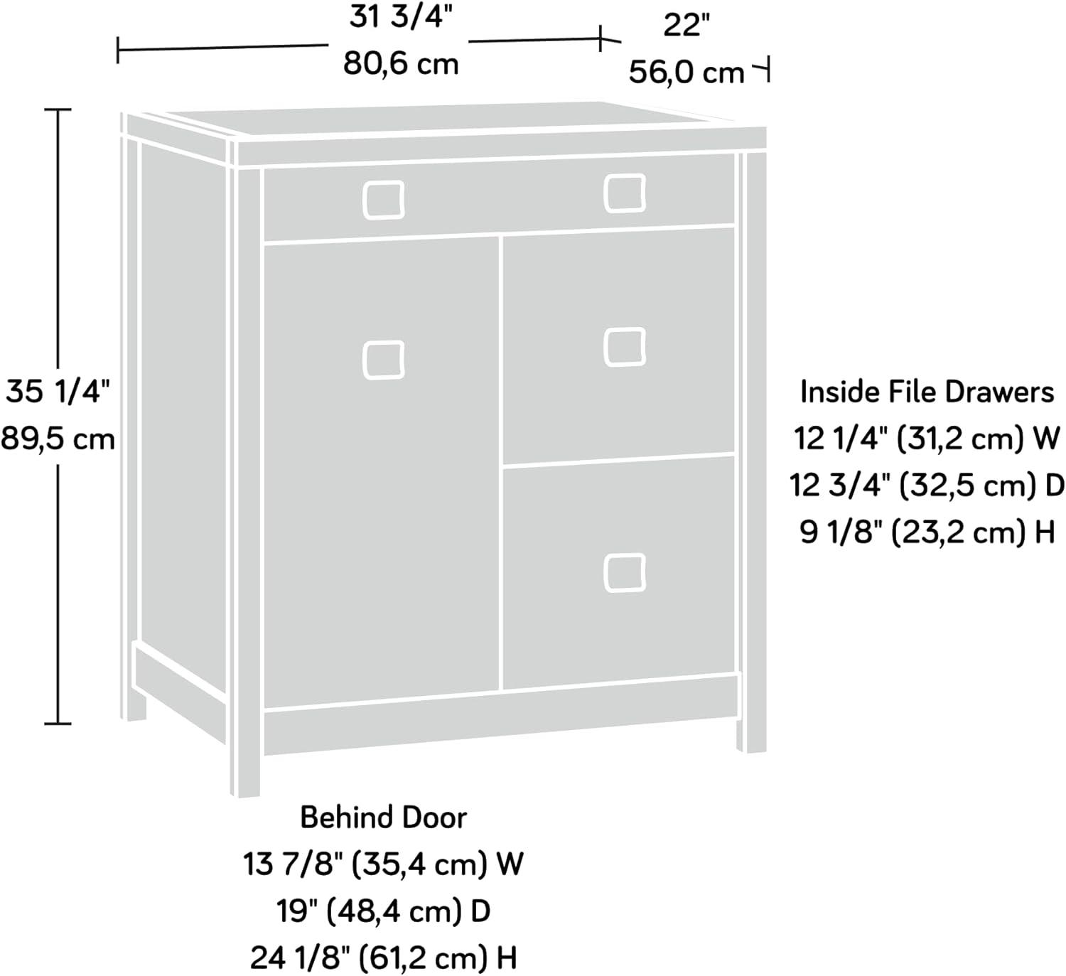 Small Cannery Bridge Credenza Sindoori Mango - Sauder: Laminated Office Cabinet with Drawers, Metal Hardware