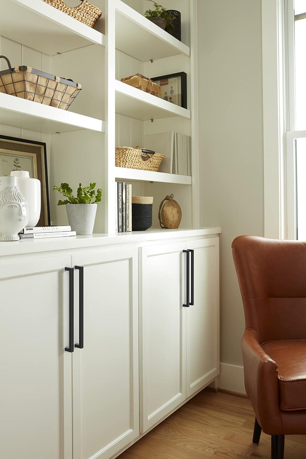 Amerock Monument 10-1/16 inch (256mm) Center-to-Center Matte Black Cabinet Pull