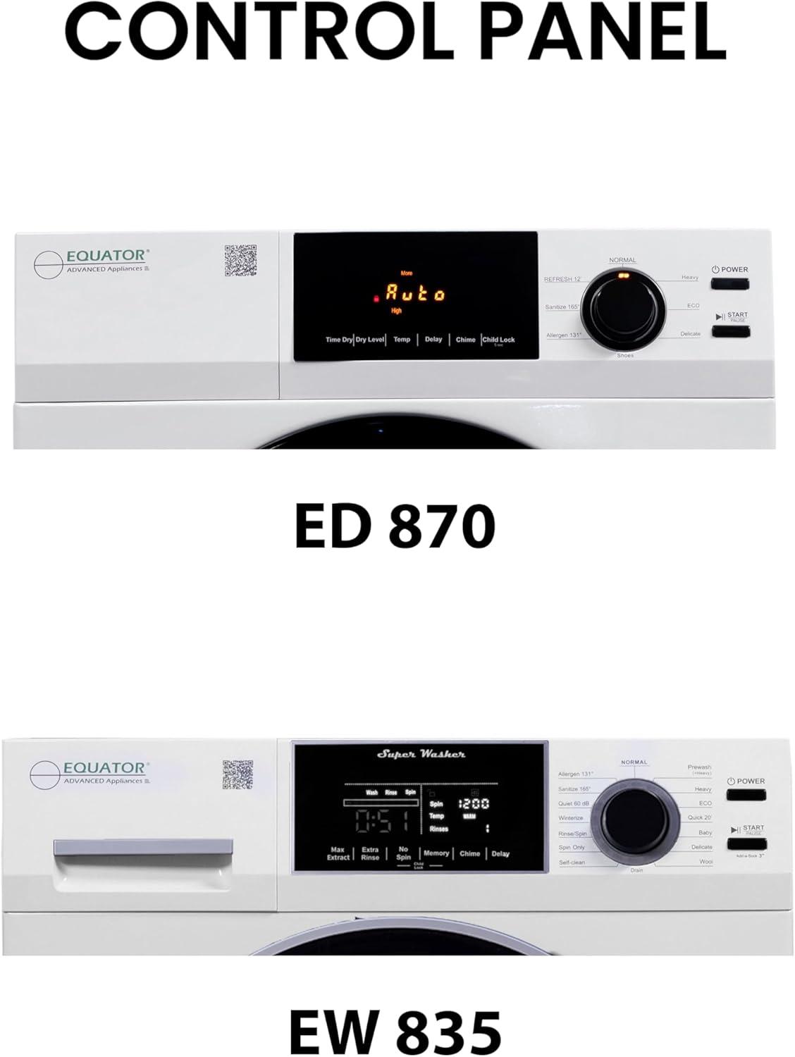 Equator DELUXE LAUNDRY SET Digital Washer 1.9cf 110V Vented Dryer 4cf 110V (Side by Side)