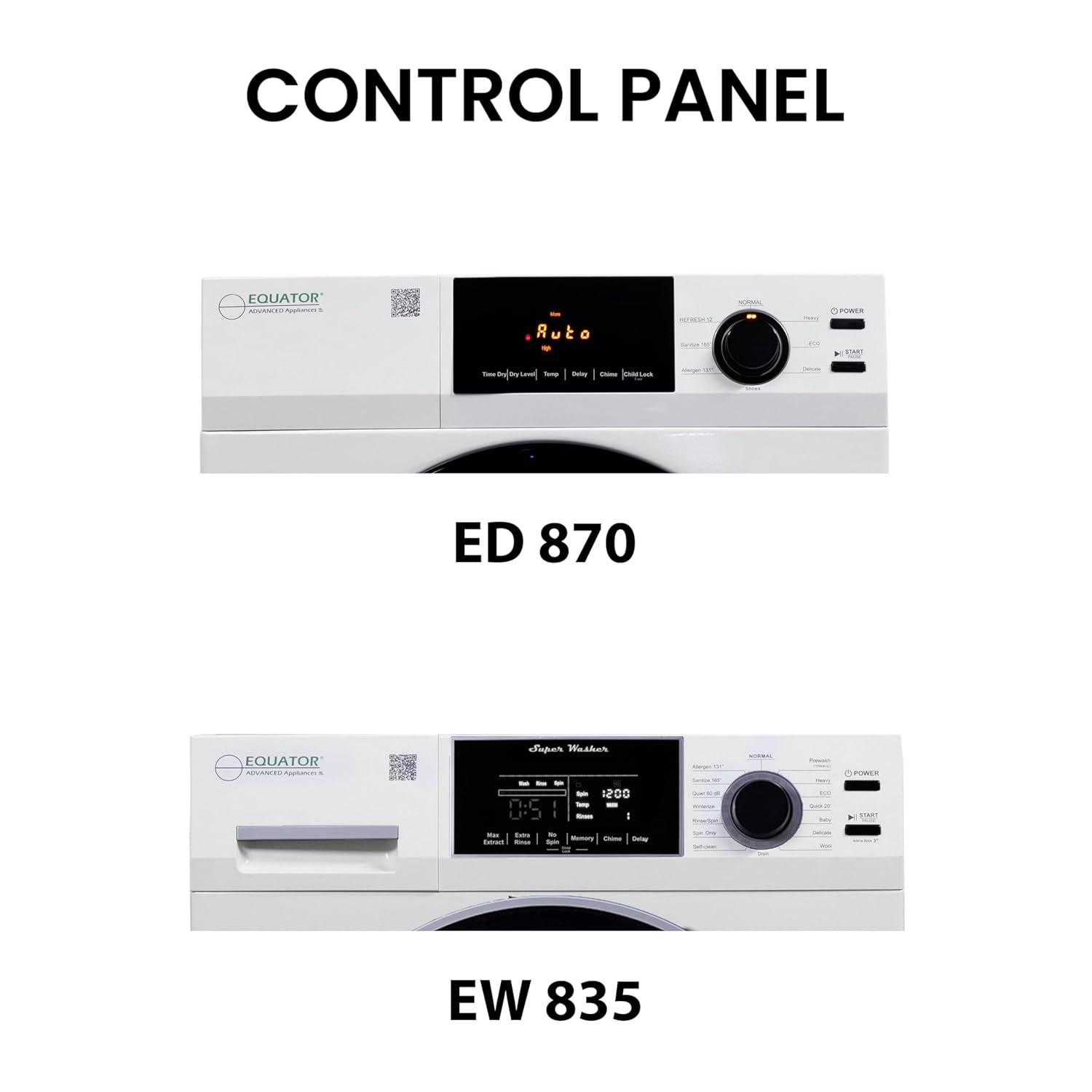 Equator DELUXE LAUNDRY SET Digital Washer 1.9cf 110V Vented Dryer 4cf 110V (Side by Side)