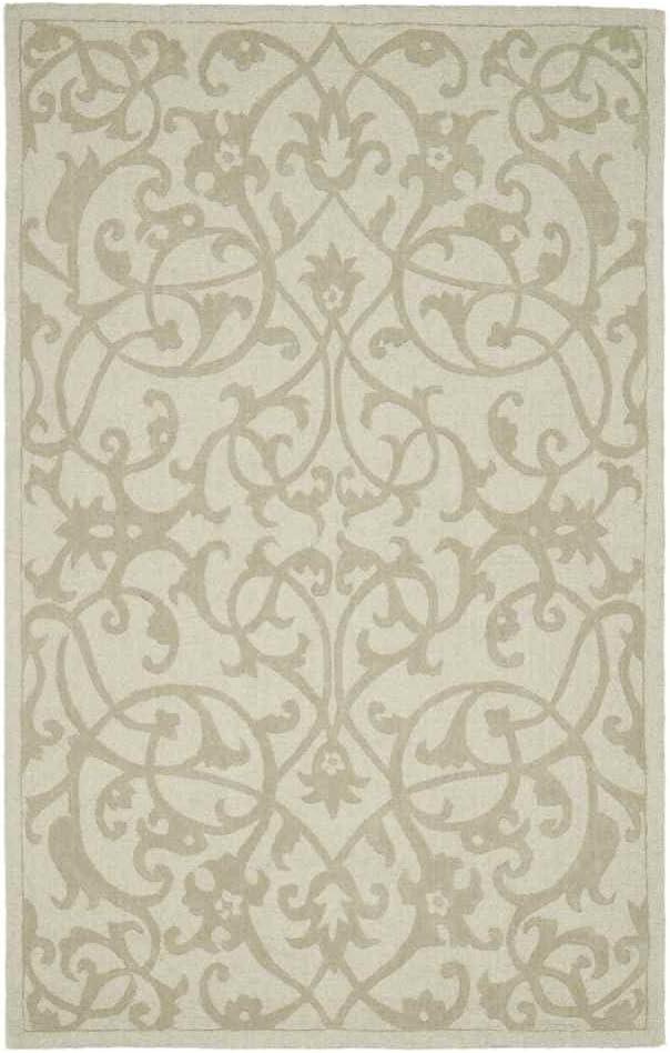 Sage Green Hand-Tufted Wool Rectangular Area Rug