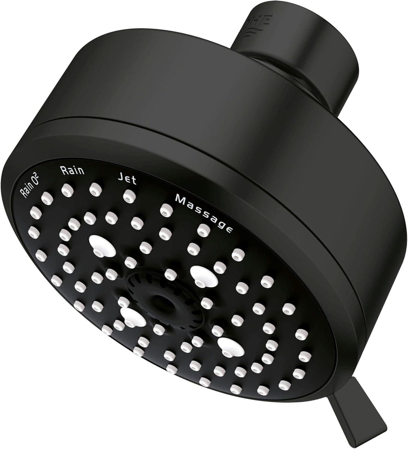 Tempesta Fixed 4-Setting Shower Head Rain O2 Rain Massage Jet Settings