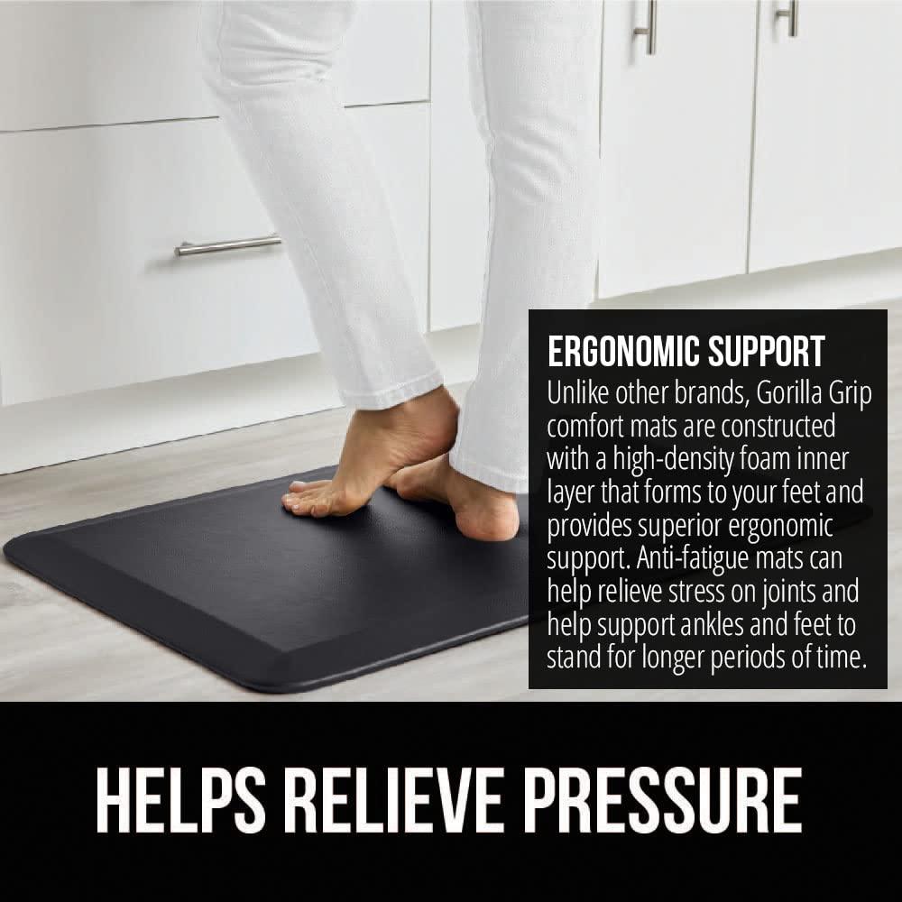 Gorilla Grip Original Premium Anti Fatigue Comfort Mat, Ergonomically Engineered, Extra Support and Thick, Kitchen and Office Standing Desk, 32x20 Inches, Black