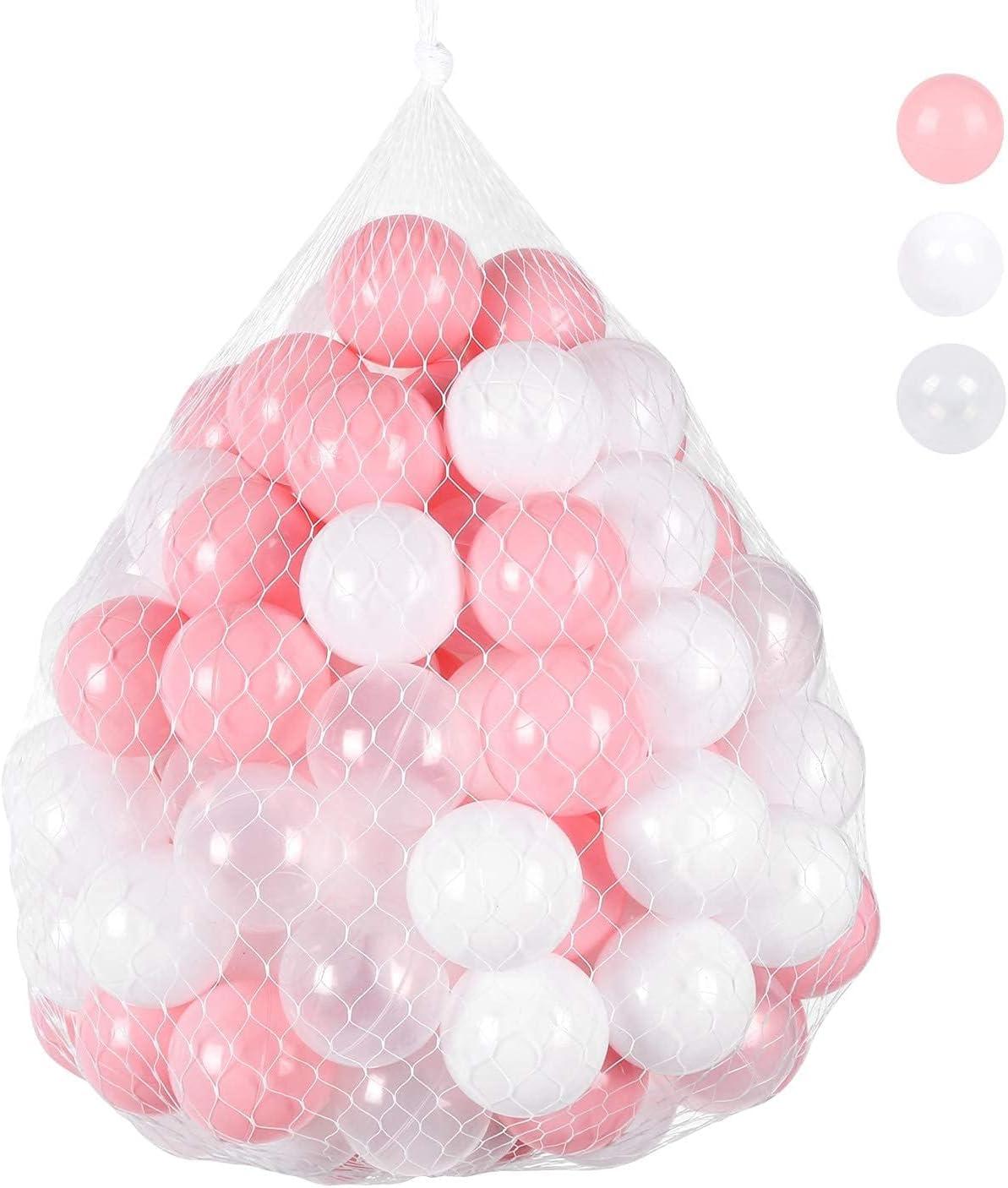 Anvazise 100Pcs Ball Pit Balls Thickened Eco-friendly Smooth Reusable Bite-resistant Hand-on Ability PE Material Macaron Color Pit Balls Kindergarten Toy