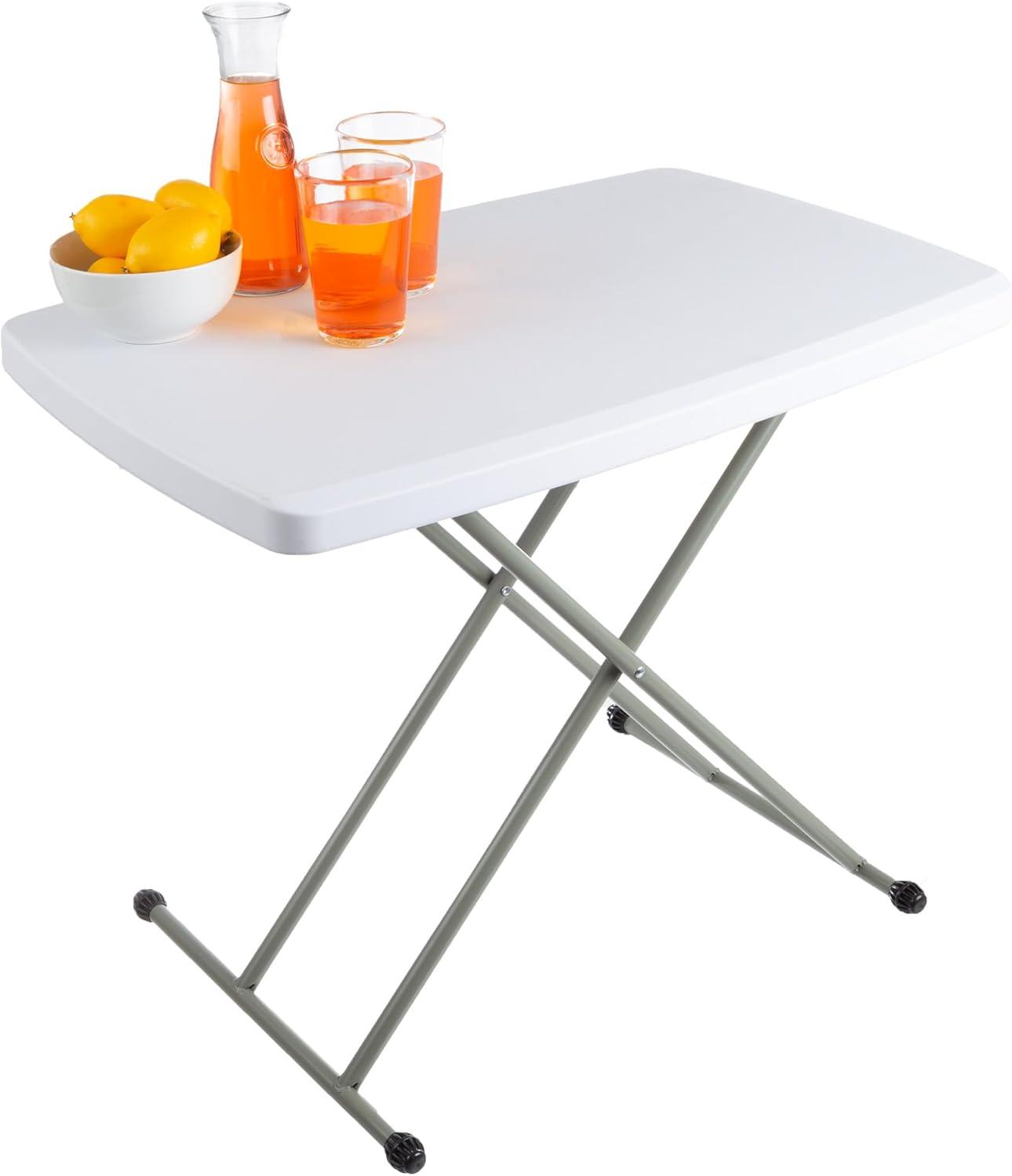 Modern White Foldable Dining Table with High Density Polyethylene Top