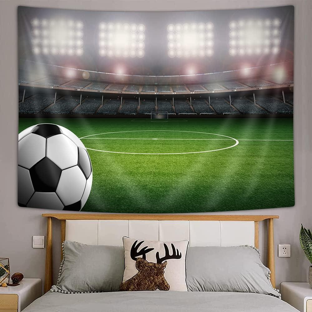 Creowell Soccer Decor Tapestry, Football Sports Tapestry Wall Hanging for Boys Bedroom, Small Tapestries Poster Blanket College Dorm Home Decorations  40x60inch