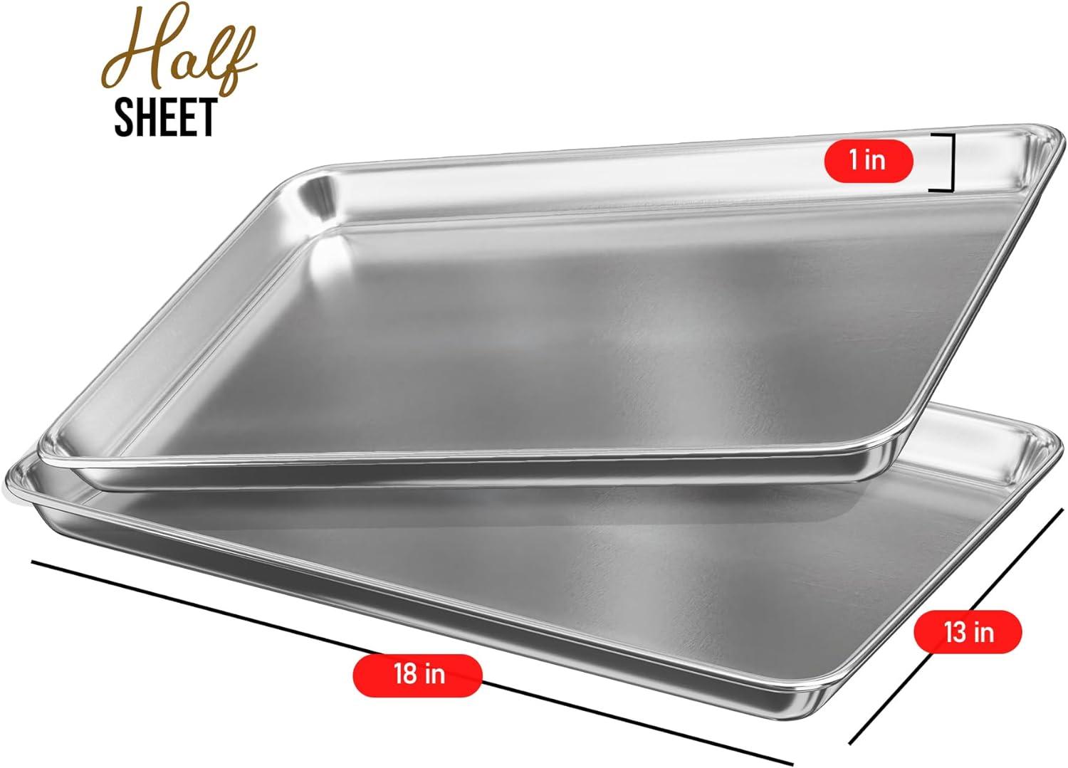 JoyTable Aluminum Non-Stick Half Sheet Pan Set