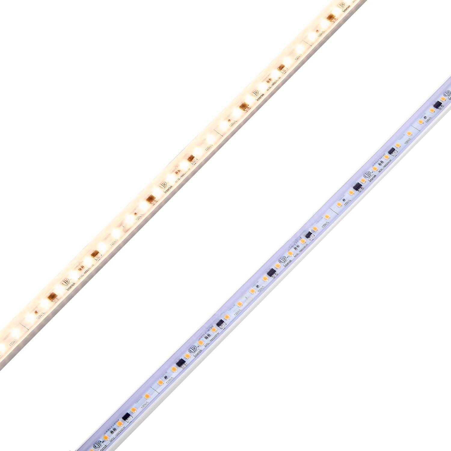 Maxxima 18 in. LED Under Cabinet Strip Light, Hardwired, 690 Lumens, 3000K Warm White, White, 120V Cove Light