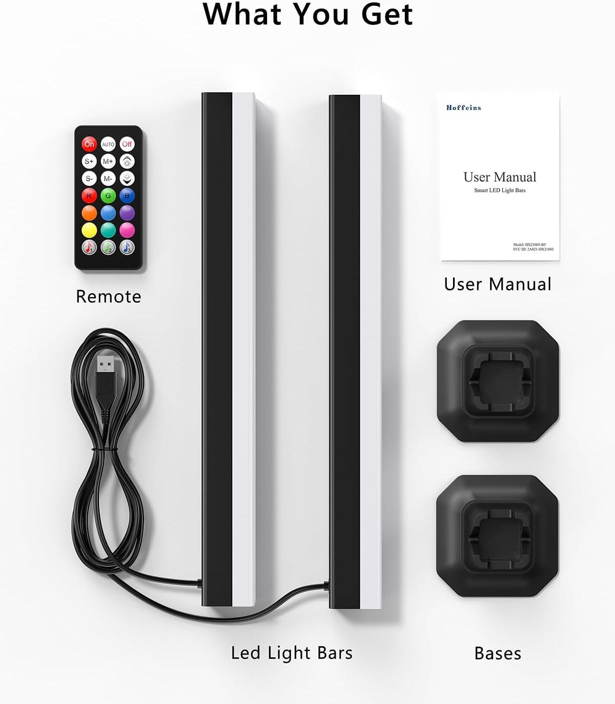RGB Light Bars Led Light Bar with 16 Million Colors Music Sync Smart APP & Remote Control Timing Function Color Changing Ambient Lighting for Room TV Backlight PC Gaming Monitor Desk