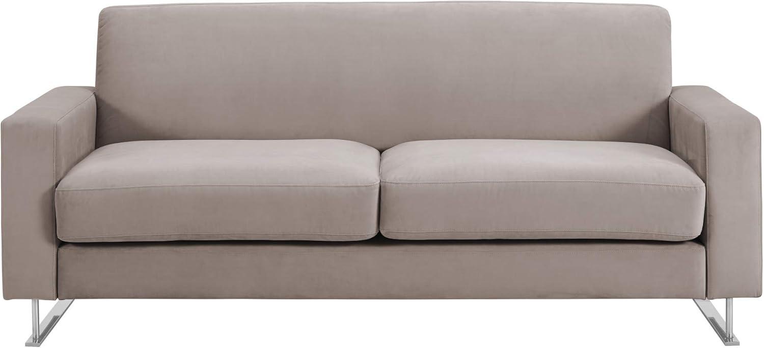 Elle Decor Baylie Mid-Century Modern Sofa with Chrome Sleigh Legs