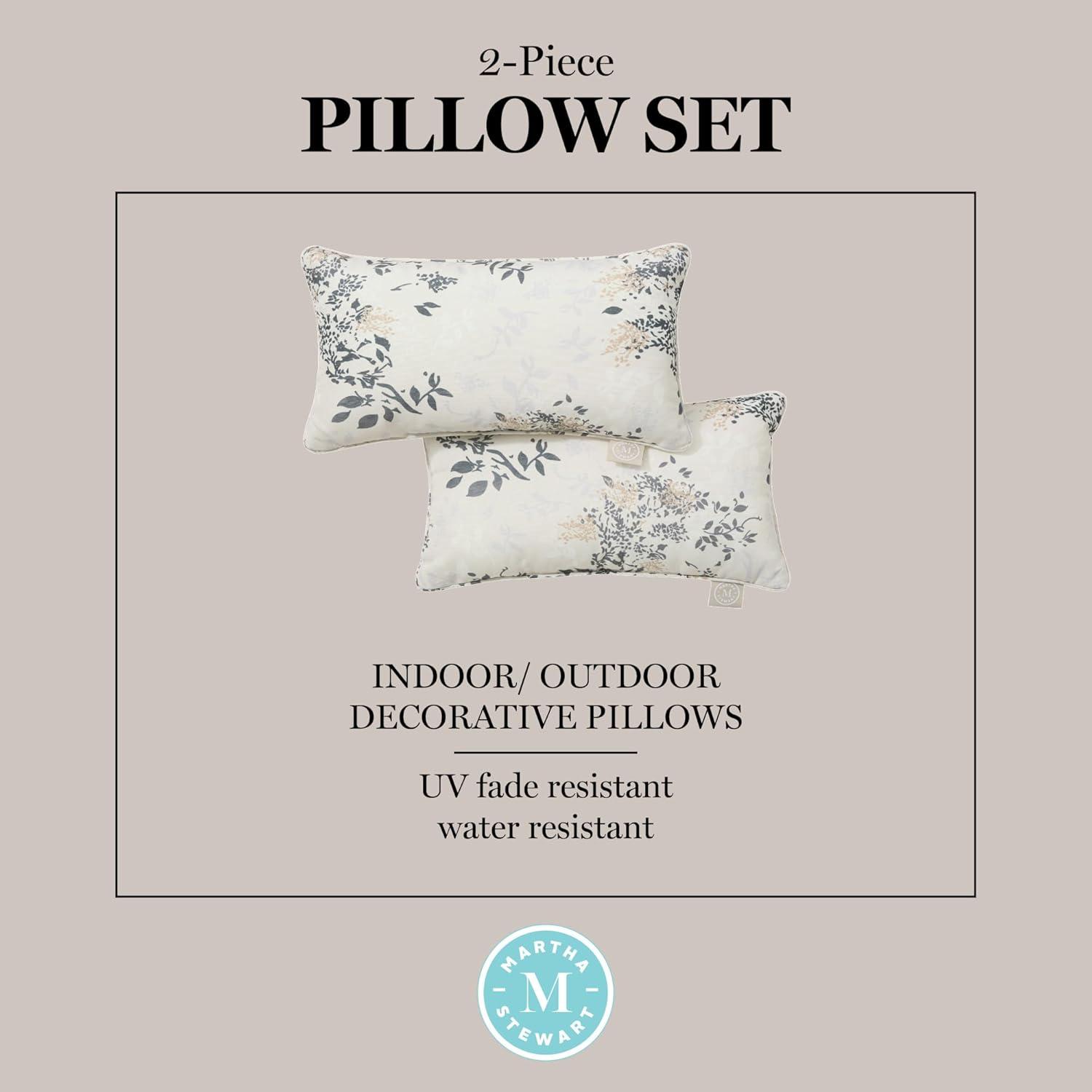Martha Stewart MARTHA STEWART Charming Foliage Indoor Outdoor Pillow 2-Pack Set, 18" (Set of 2)