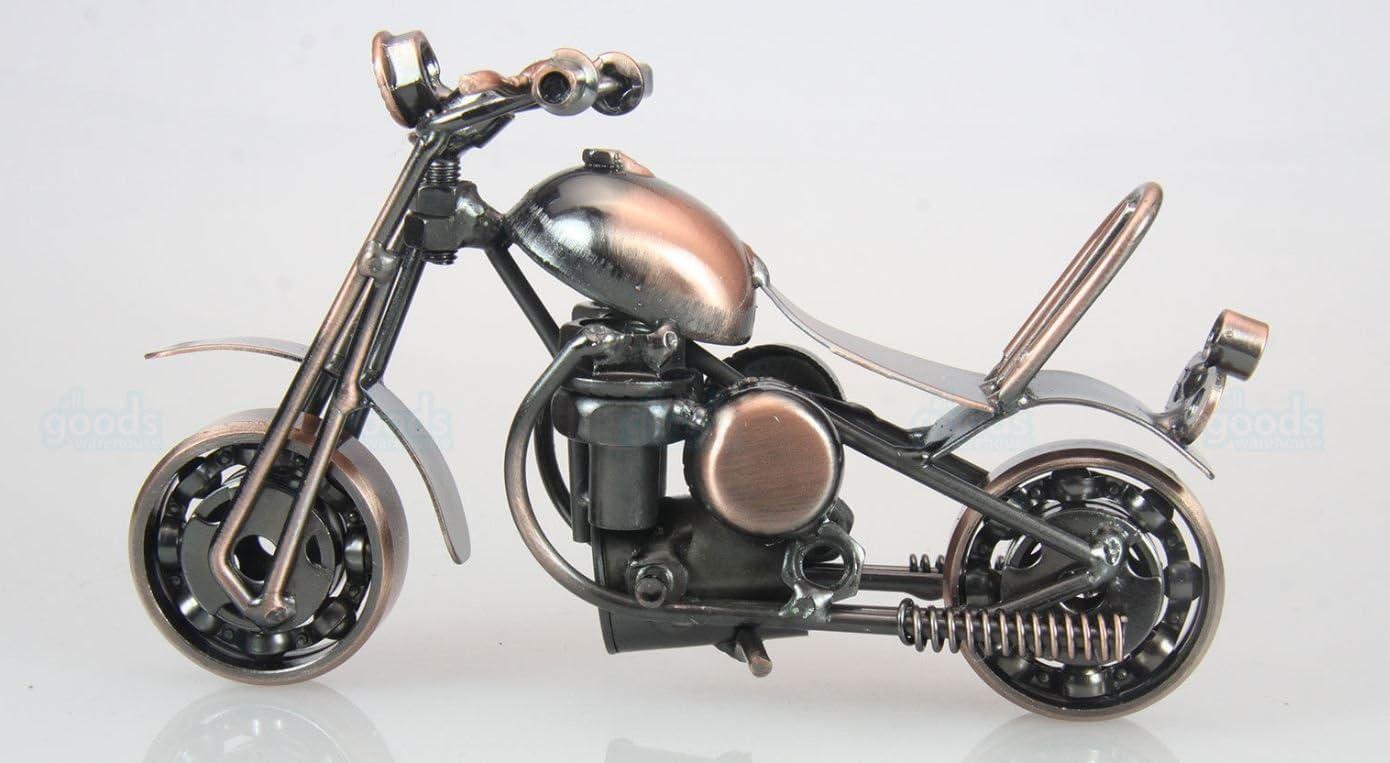 Trebisky Metal Motorcycle Decor Figurine Iron Motorcycle Sculpture Desk Decor Art Gift Vintage Home Office Decor Birthday for Men Friend Dad Son Him (Chopper)