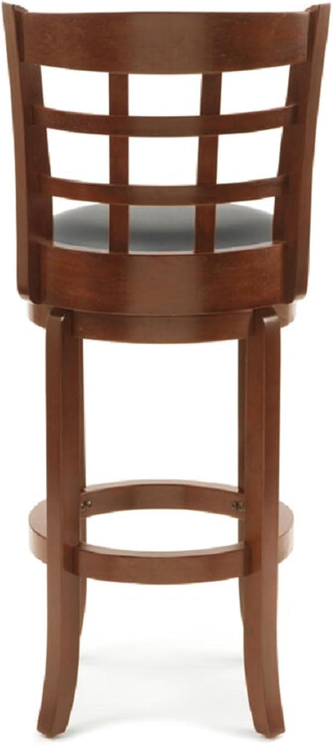 29" Kyoto Wood Composite Barstool Cherry - Boraam: Rubberwood Frame, Faux Leather, High-Density Foam