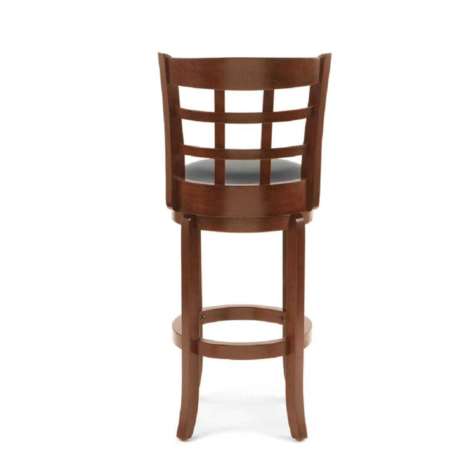 29" Kyoto Wood Composite Barstool Cherry - Boraam: Rubberwood Frame, Faux Leather, High-Density Foam