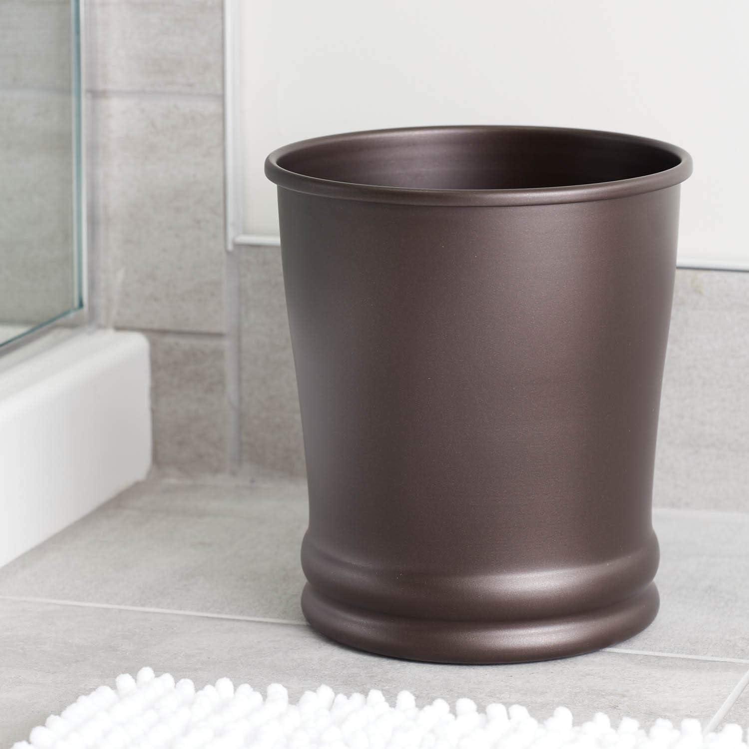 iDESIGN Round Metal Wastebasket The Olivia Collection