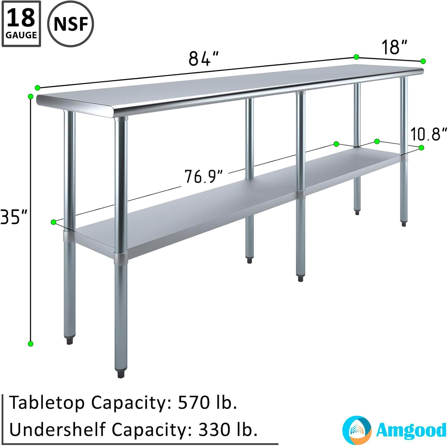 Amgood Amgood Stainless Steel 35'' H Work Table