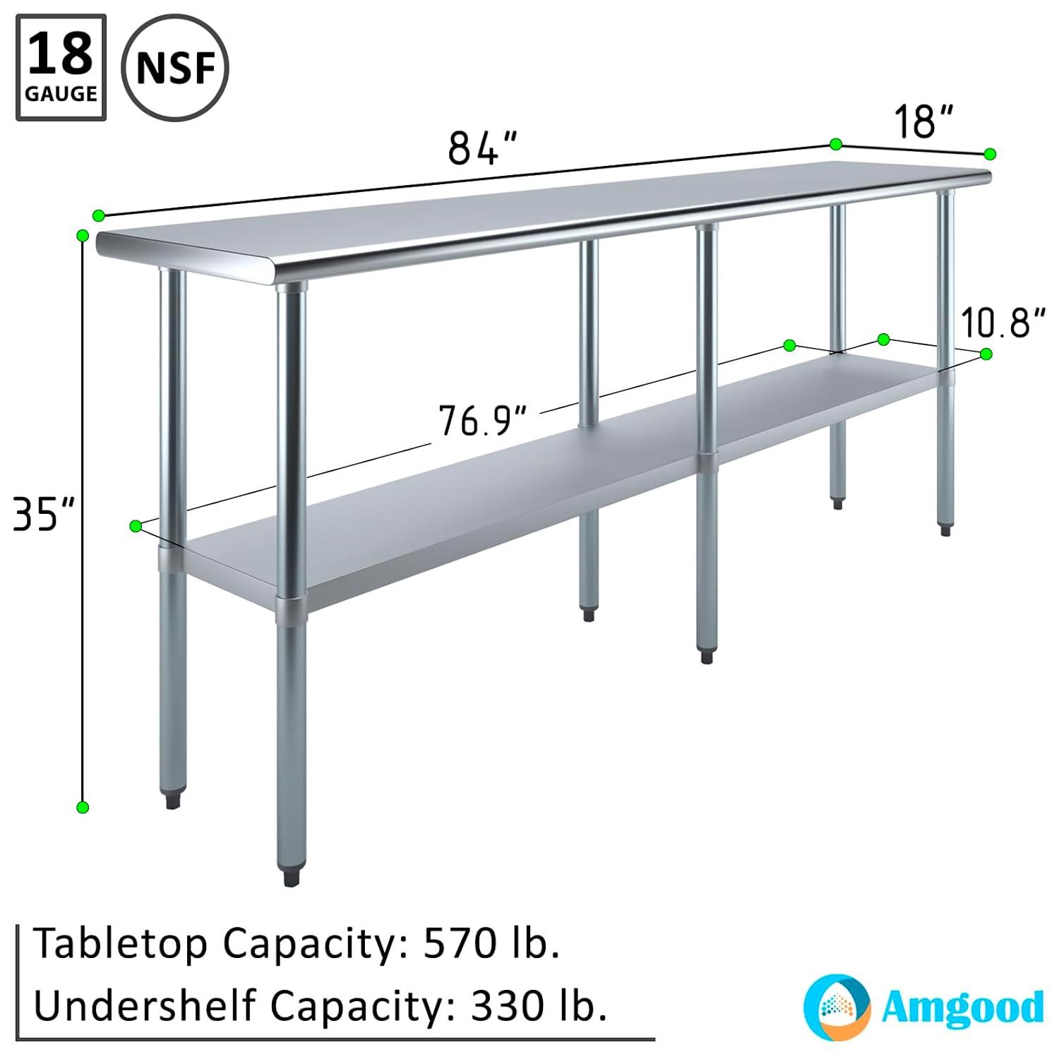 Amgood Amgood Stainless Steel 35'' H Work Table