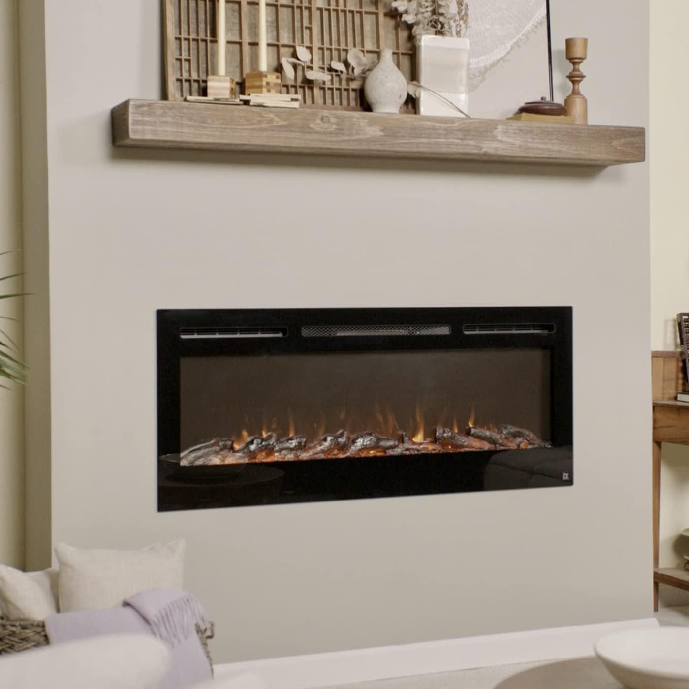 The Sideline Electric Fireplace for Recessed or Wall Mount Installation